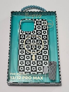 XO Poppy iPhone 13/12 Pro Max Black & White Floral Case. MagSafe Compatible. NEW